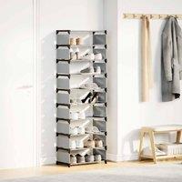 Berkfield Home Shoe Rack 10-Tier Grey 54x28x158 cm Non-woven Fabric | Size: 54 x 28 x 158 cm