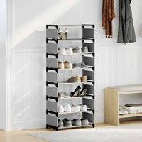 Berkfield Home Shoe Rack 8-Tier Grey 54x28x124 cm Non-woven Fabric | Size: 54 x 28 x 124 cm