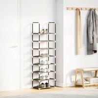 Berkfield Home Shoe Rack 8-Tier Black 44x28x145 cm Non-woven Fabric | Size: 44 x 28 x 145 cm