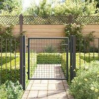 Berkfield Home Mesh Garden Gate Galvanised Steel 100x125 cm Grey