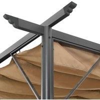 Berkfield Home Pergola with Retractable Roof Taupe 3x3 m Steel 180 g/m in Beige