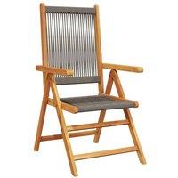 Berkfield Home Reclining Garden Chairs 6 pcs Grey Solid Wood Acacia