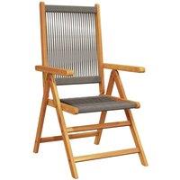 Berkfield Home Reclining Garden Chairs 4 pcs Grey Solid Wood Acacia