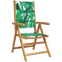 Berkfield Home Reclining Garden Chairs 6 pcs Green Fabric & Solid Wood
