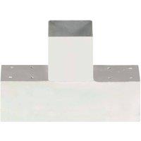 Berkfield Home Post Connectors 4 pcs T Shape Galvanised Metal 91x91 mm in Silver