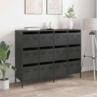 Berkfield Home Sideboard Black 135x39x103.5 cm Cold-rolled Steel