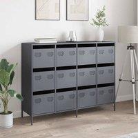Berkfield Home Sideboard Anthracite 135x39x103.5 cm Cold-rolled Steel in Dark Grey