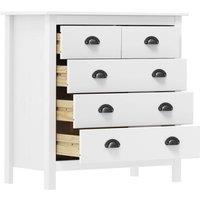 Berkfield Home Sideboard Hill White 79x40x80 cm Solid Pine Wood | Size: 79 x 40 x 80 cm