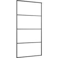 Berkfield Home Sliding Door Frosted ESG Glass & Aluminium 102.5x205 cm Black