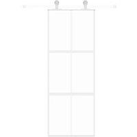 Berkfield Home Sliding Door White 76x205 cm Tempered Glass & Aluminium