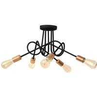 Netlighting Oxford Multi Arm Semi Flush Ceiling Light Black Copper 50cm