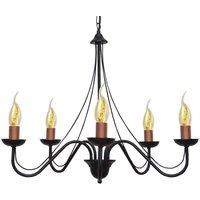 Netlighting Malbo Multi Arm Pendant Ceiling Light Black Copper 60cm