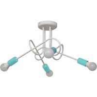 Netlighting Oxford Multi Arm Semi Flush Ceiling Light White Turqouise 44cm