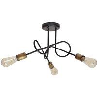 Netlighting Oxford Multi Arm Semi Flush Ceiling Light Black Patina 50cm