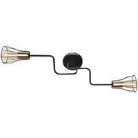 Netlighting Tube Multi Arm Semi Flush Ceiling Light Black Copper 82cm