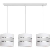 Netlighting Helen Straight Bar Pendant Ceiling Light White Silver 65cm