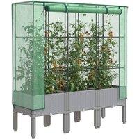 Berkfield Home Raised Bed with Greenhouse Cover Rattan Look 120x40x140 cm in Black | Size: 120 x 40 x 140 cm
