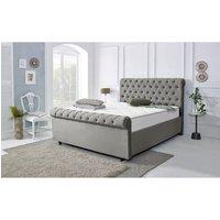 Furniture 786 Berline Chenille Fabric Upholstered King 5feet Bed in Silver