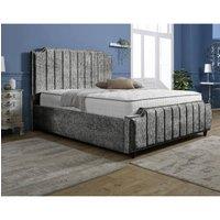 Furniture 786 washington Chenille Fabric Upholstered Single 3Feet Bed in Silver