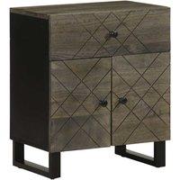 Berkfield Home Bedside Cabinet Black 50x33x60 cm Solid Wood Mango | Size: 50 x 33 x 60 cm