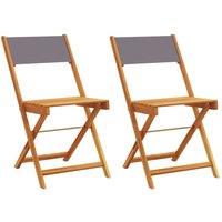 Berkfield Home Bistro Chairs 2 pcs Anthracite Solid Wood Acacia & Fabric