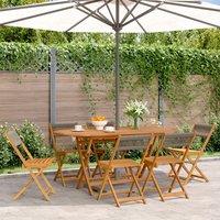 Berkfield Home Folding Garden Chairs 6 pcs Grey Solid Wood Acacia