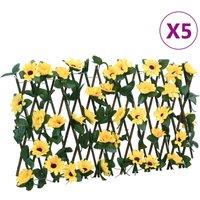 Berkfield Home Berkfield Artificial Ivy Trellis Expandable 5 pcs Yellow 180x20 cm