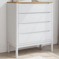 Berkfield Home Chest of Drawers FLORO White Solid Wood Pine