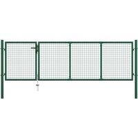 Berkfield Home Garden Gate Steel 350x100 cm Green