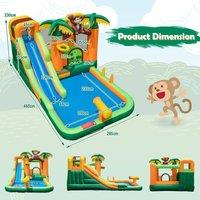 CASART 6-in-1 Outdoor Bounce Castle Inflatable Water Slide Park Water Cannon