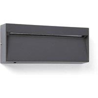 Netlighting Dune Rectangle LED Outdoor Flush Wall Lamp Grey IP65 CCT 2200 4000K in Dark Grey