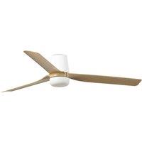 Netlighting Punt Tub 132cm LED Ceiling Fan Matt White Maple Blades CCT