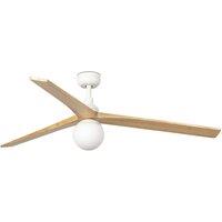 Netlighting Klim Large Smart Ceiling Fan White Oak Blades E27 Light
