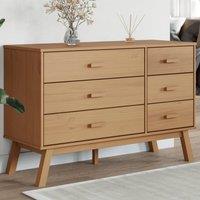 Berkfield Home Drawer Cabinet OLDEN Brown Solid Wood Pine