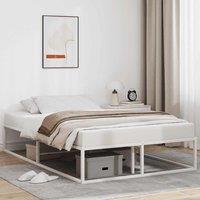 Berkfield Home Bed Frame without Mattress White 120x200 cm Metal | Size: Small Double