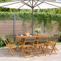 Berkfield Home Folding Garden Chairs 8 pcs Grey Solid Wood Acacia