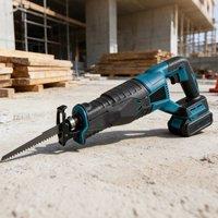 Ventryn Cordless Reciprocating Saw with 4 Blades Wood Metal Cutter in Black