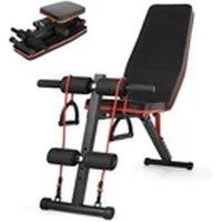 EONLION Foldable Adjustable Weight Bench Incline Full Body Gym Workout in Black