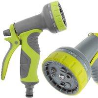 Nordara 8 Function Garden Watering Spray Gun Hose Nozzle Car Wash Comfy Grip in Grey