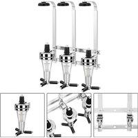 VOGREX 3 Bottle Wall Mounted Rotary Drink Optic Dispenser Bar Butler in Silver