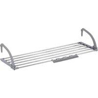VOGREX 6m Foldable Radiator Airer Towel Rack W/ Sock Clip in Grey