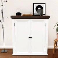 Nordara Living Room Sideboard Storage Cabinet 2 Door 2 Shelves in White