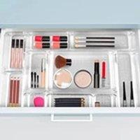EONLION 25Pcs Plastic Drawer Dividers, Multi-Purpose Storage Trays in Clear