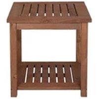 EONLION Wooden Square Side Table Indoor Outdoor Garden Patio in Brown
