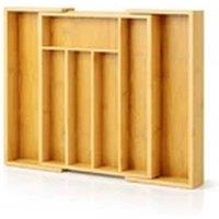 EONLION Adjustable Expandable Cutlery Tray Multi-Grid Kitchen Organiser in Natural