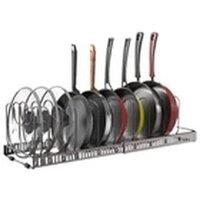 EONLION Space Saving Expandable Pan Holder Multi-Tier Cookware Lid Rack in Black