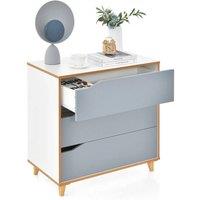 Nordara 3-Drawer Chest Storage Cabinet Dresser Organizer in Grey