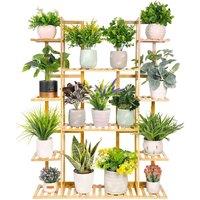 Nordara 89*19.5*123cm Bamboo Plant Stand Multiple Flower Pot Shelf in Natural
