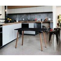 Nordara Black 4-6 Seater Scandi Style Dining Table Wooden Legs