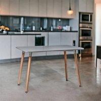 Nordara Grey 4-6 Seater Scandi Style Dining Table Wooden Legs